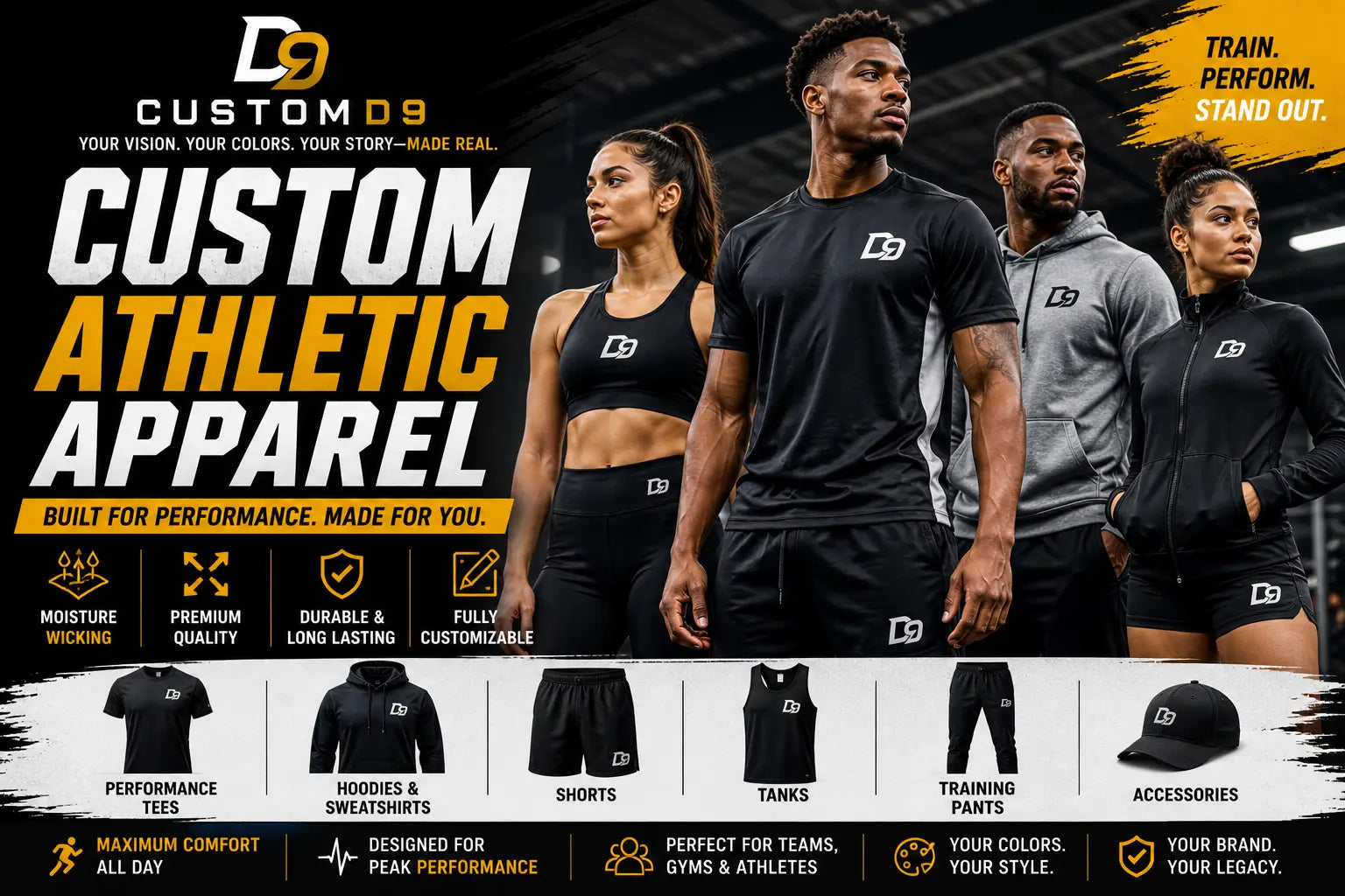 Custom Athletic Apparel | Custom D9