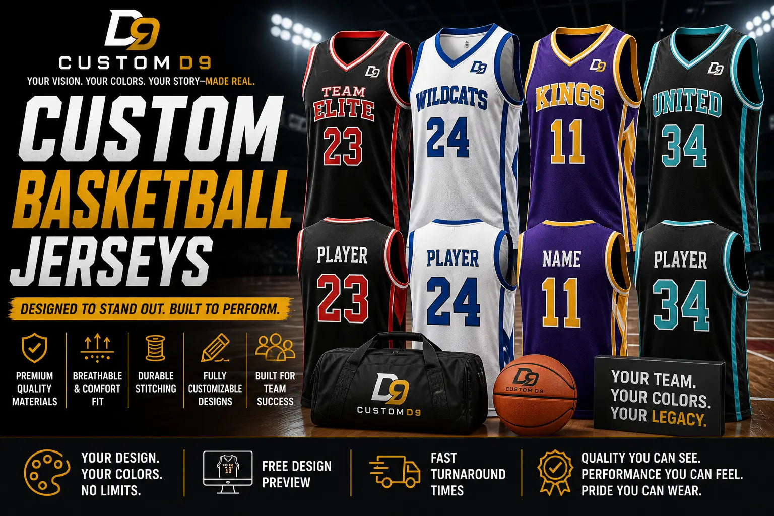 Custom Basketball Jerseys | Custom D9