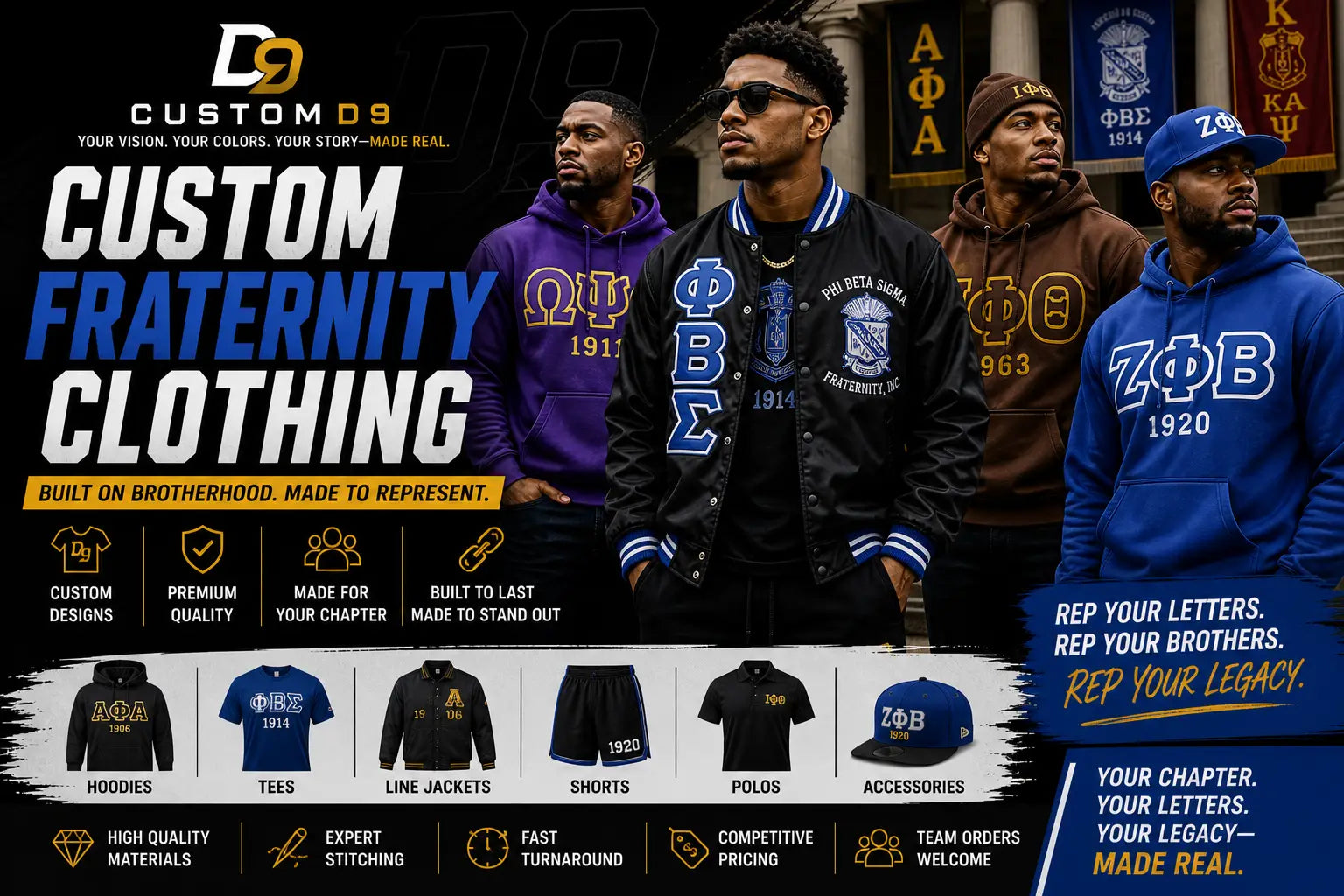 Custom Fraternity Clothing | Custom D9