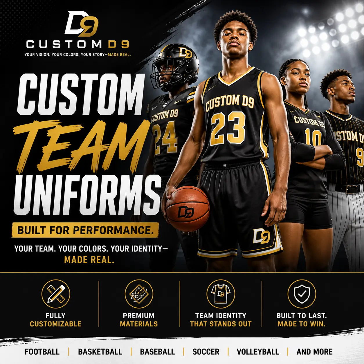 Custom Sports Team Uniforms | Custom D9