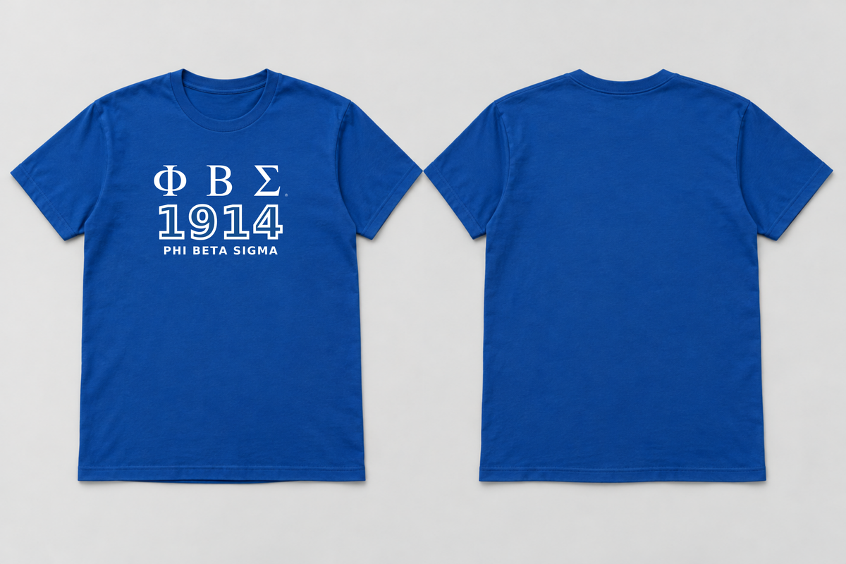 Approved Phi Beta Sigma royal blue Greek 1914 T-shirt