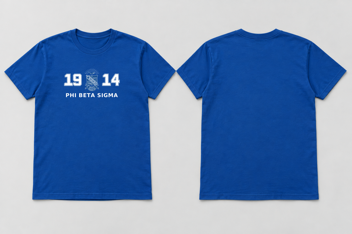 Approved Phi Beta Sigma royal blue Collegiate 1914 T-shirt
