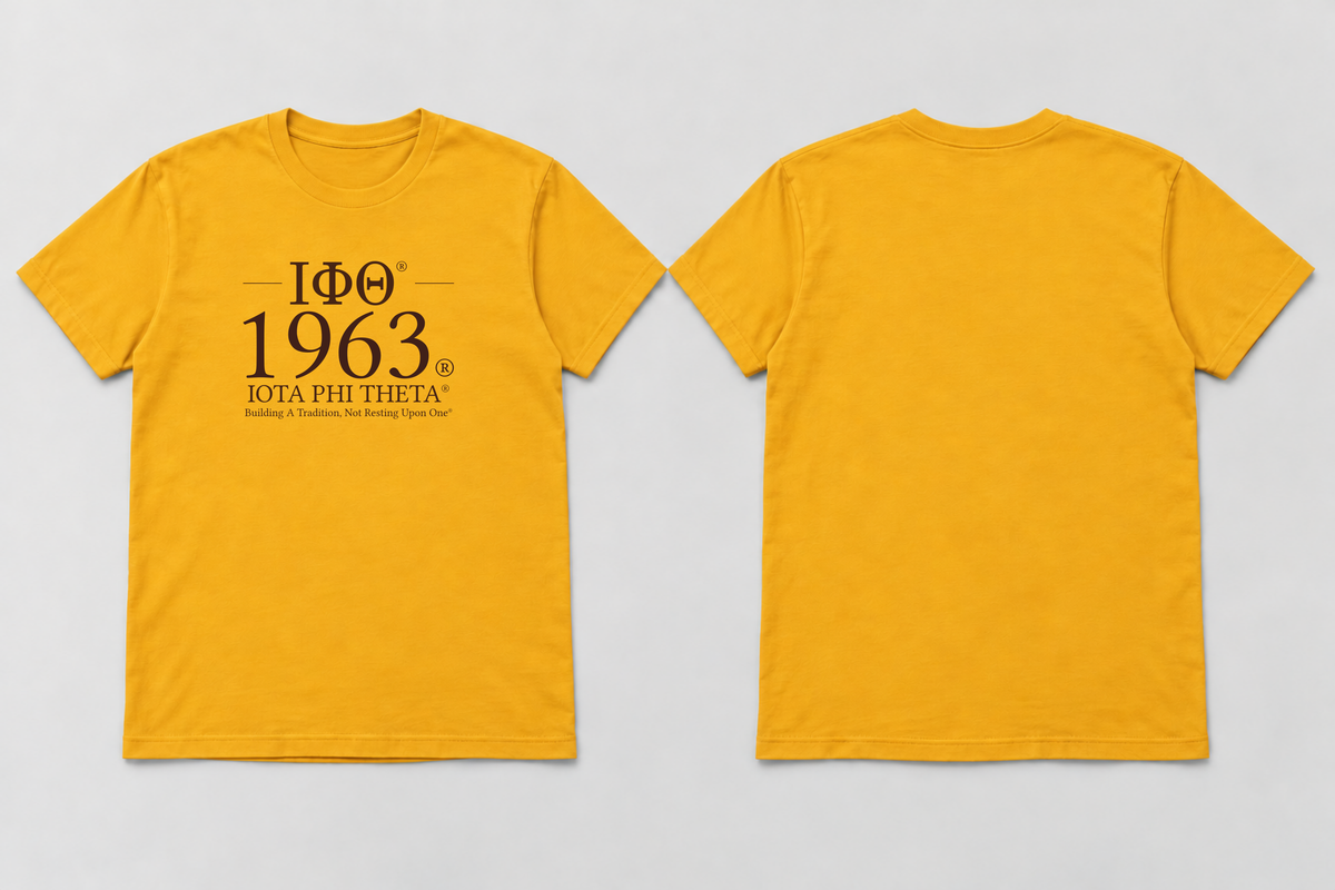 Approved Iota Phi Theta gilded gold 1963 Heritage T-shirt