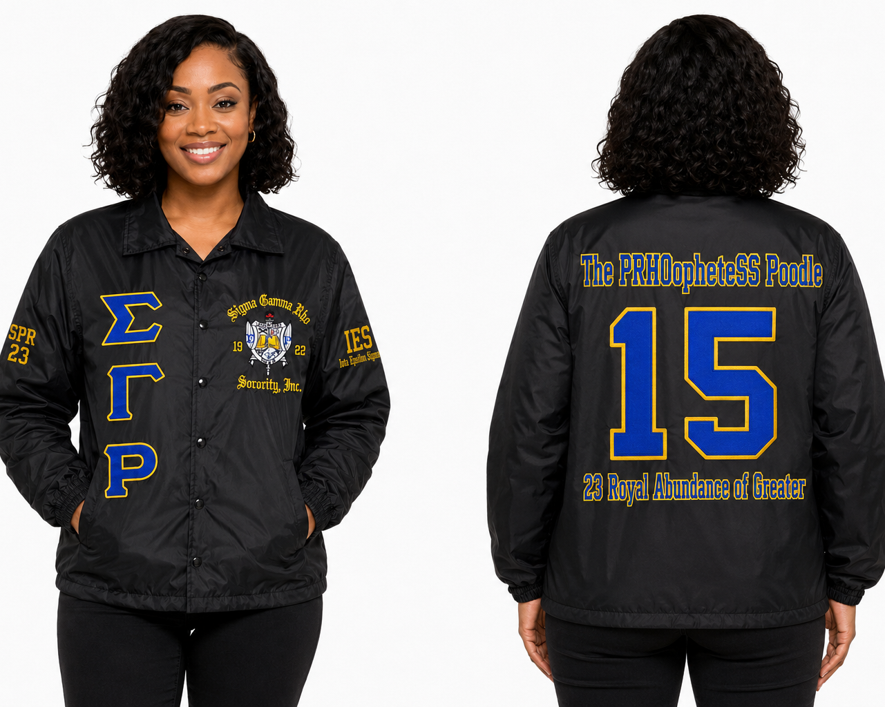 Custom Sigma Gamma Rho Line Jacket | Personalized SGRho Apparel Black