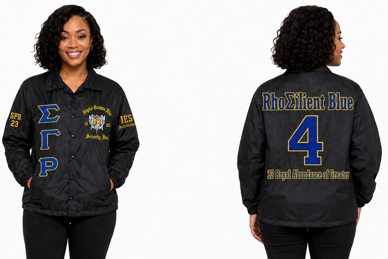 Custom Sigma Gamma Rho Line Jacket | Personalized SGRho Apparel Black