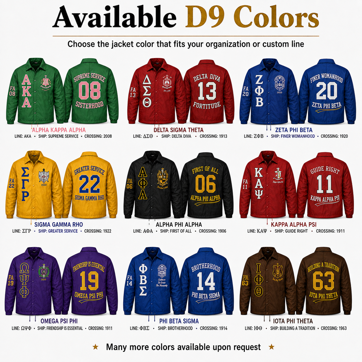 Custom Nylon Line Crossing Jacket – Design Your Own Sorority & Fraternity Jacket