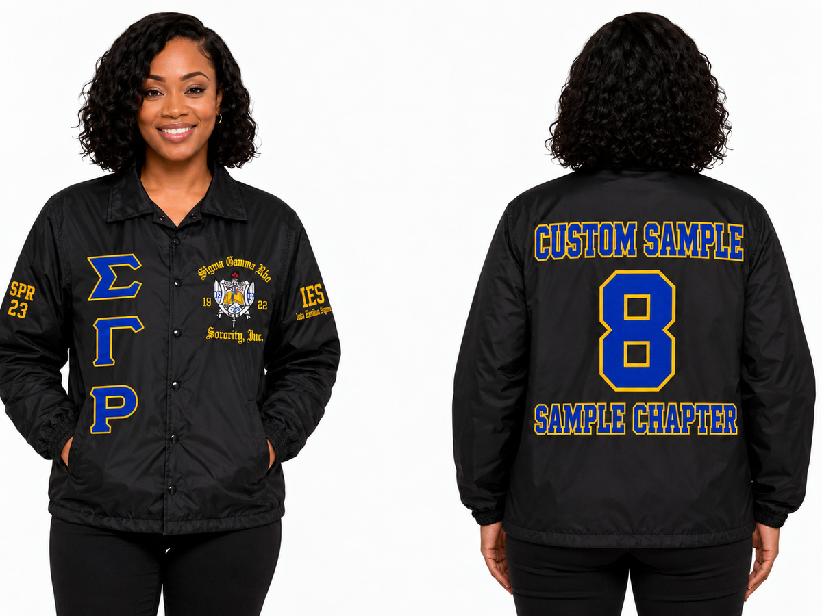 Sigma Gamma Rho Custom Embroidered Line Jacket – Personalized
