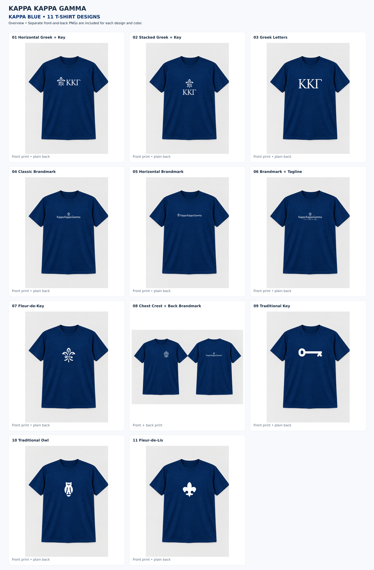 Kappa Kappa Gamma Kappa Blue approved T-shirt collection
