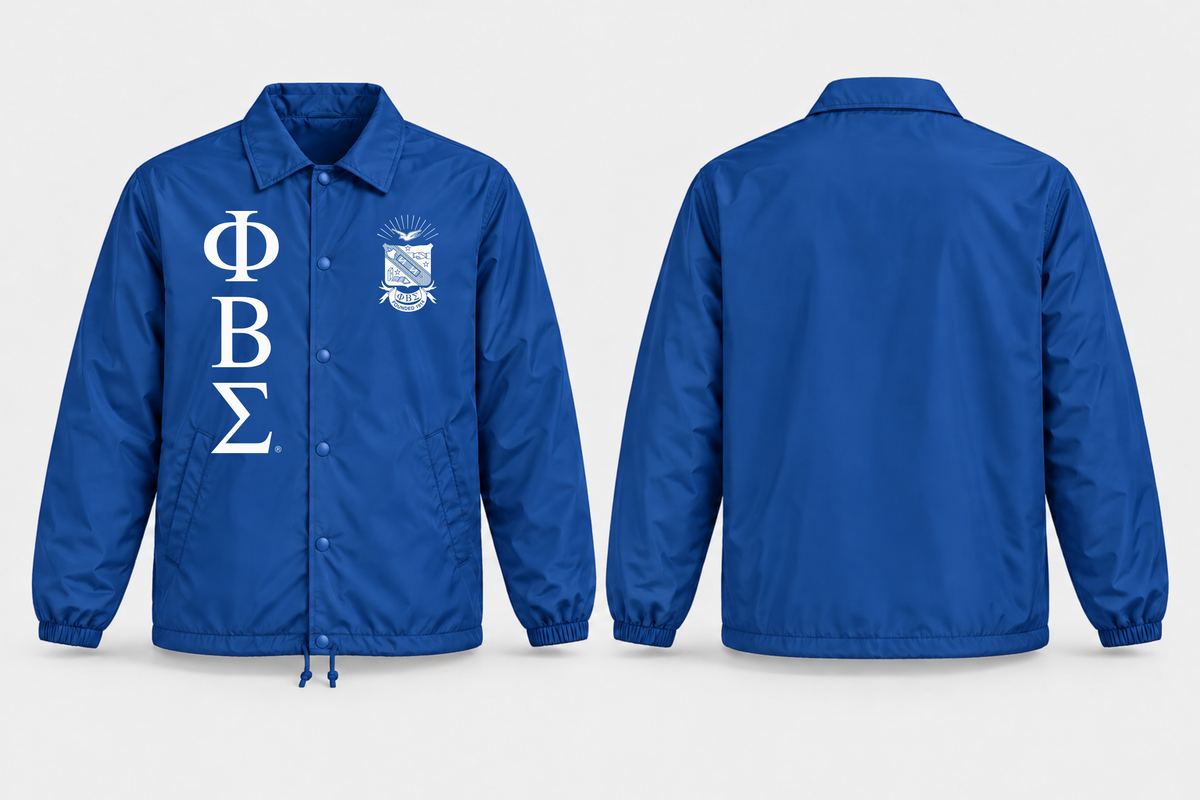 Officially Licensed Phi Beta Sigma Royal Blue & White Line Jacket – Custom Embroidery approved product image