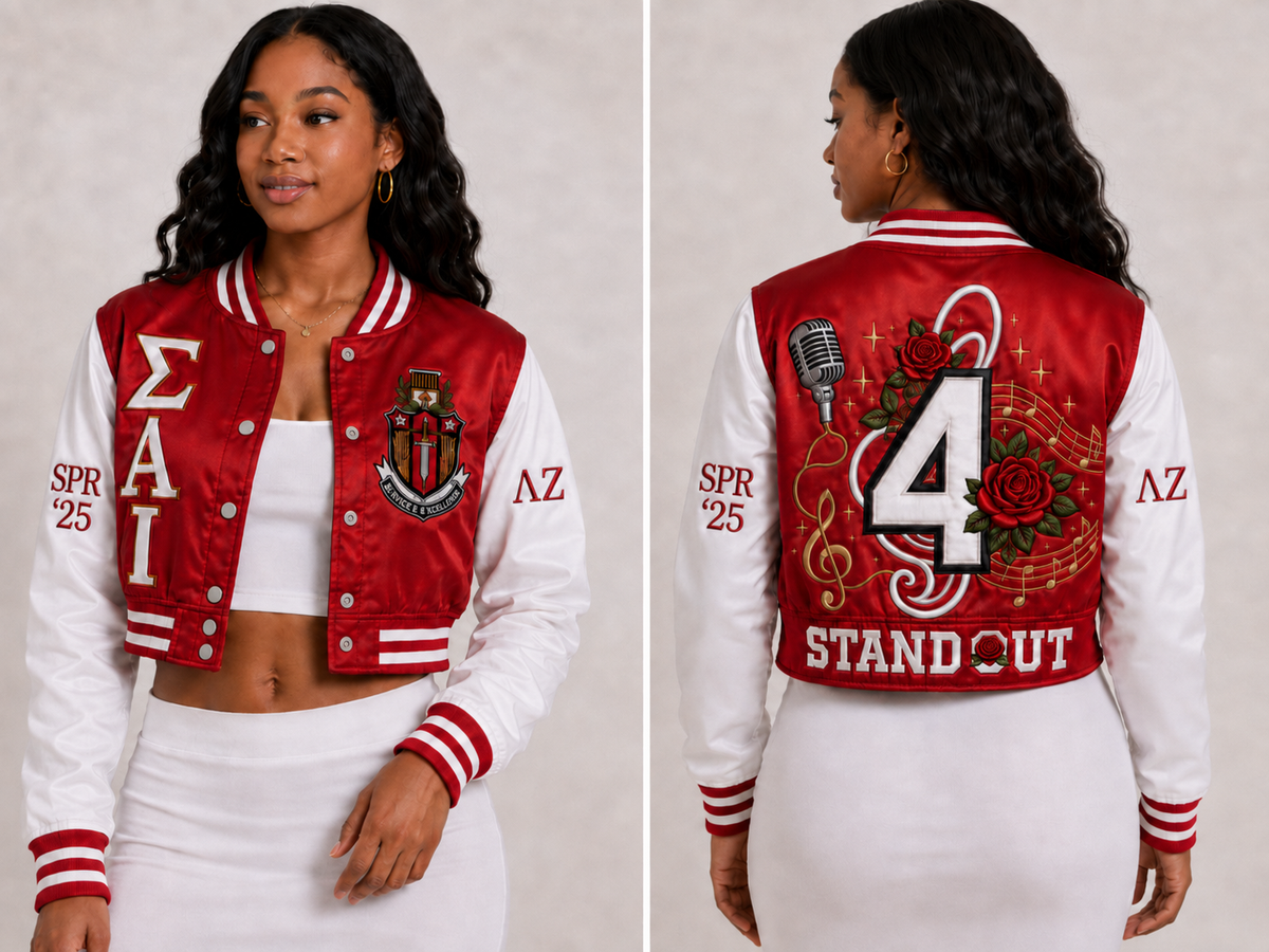 Custom Satin Varsity Jacket – Shanía Evans