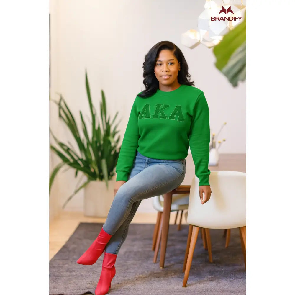 Pink and green solid color chenille sweatshirt main product image