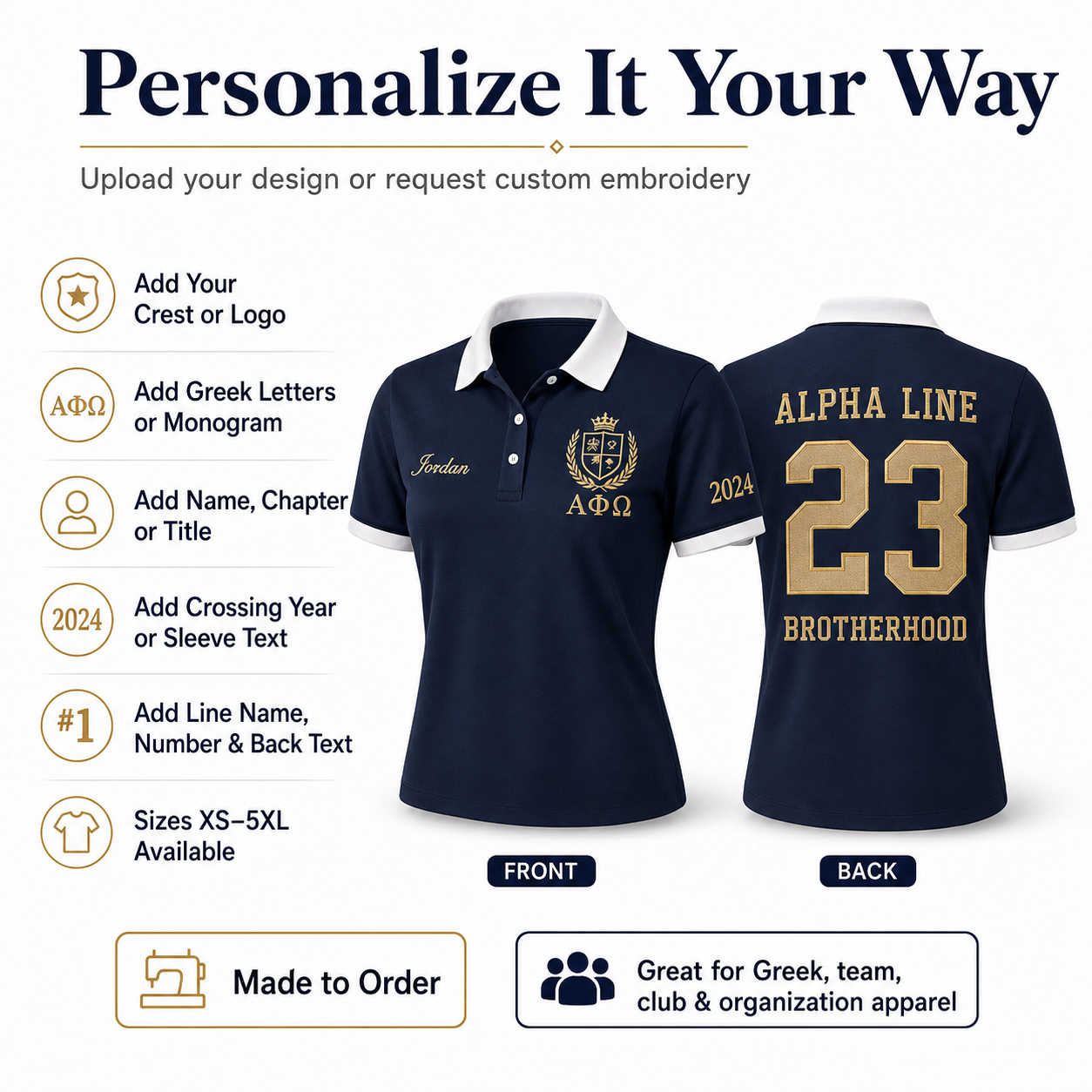 Custom Embroidered Polo Shirt – Design Your Own Personalized Polo