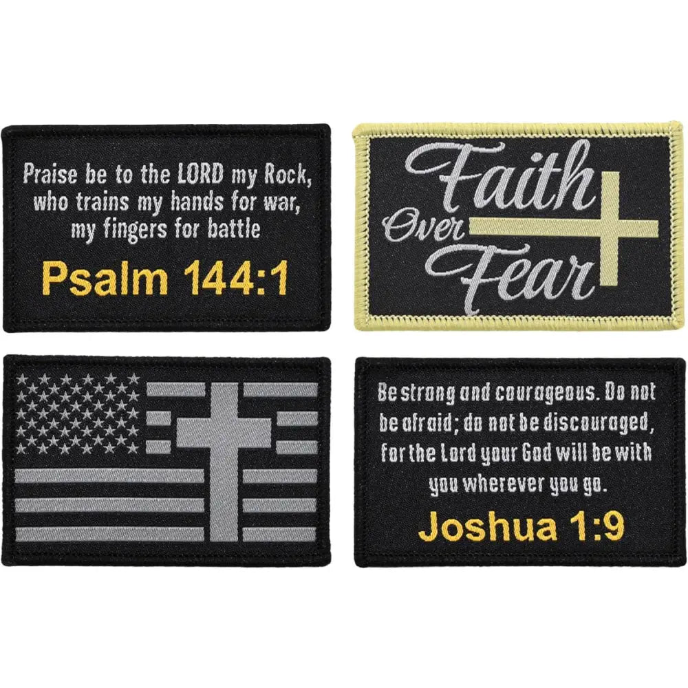 Custom Custom Christian Morale Patch 4-Pack, Woven Military Applique | Custom D9 personalized Greek apparel design