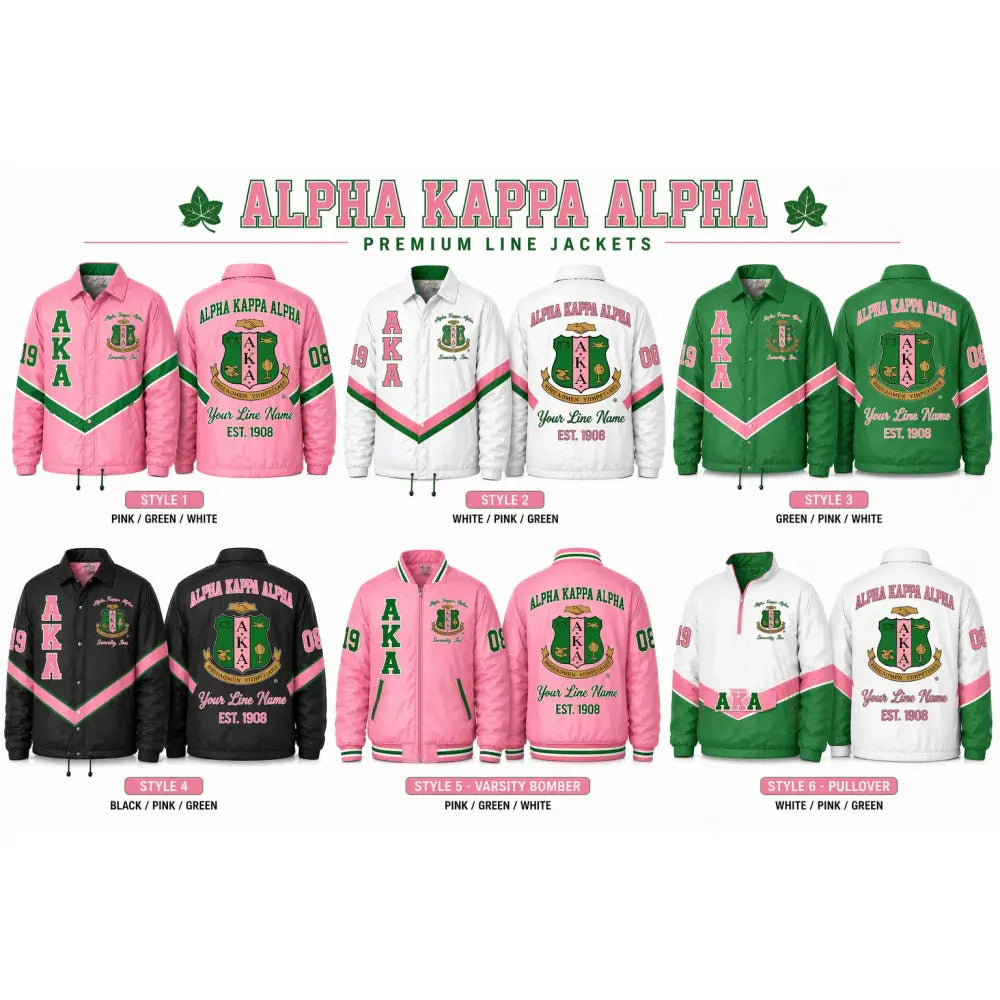 Custom Custom Custom Alpha Sorority Line Jacket, Personalized Crossing Jacket,Pink Green Line Jacket, 2 Tone Jacket Name Number Year Discount for Chapters | Custom D9 personalized Greek apparel design