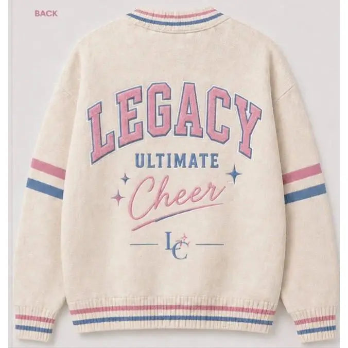 Custom-color cardigan, custom color with a custom design in front and back.
