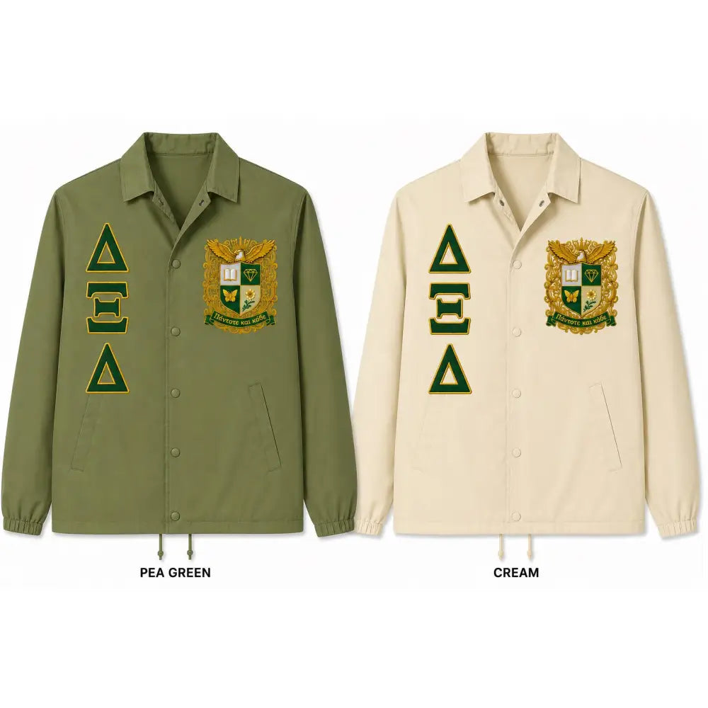 Custom Sorority Line Jacket, Personalized Crossing Jacket, Greek Letter Delta Xi Delta Custom Name Number Year Jacket