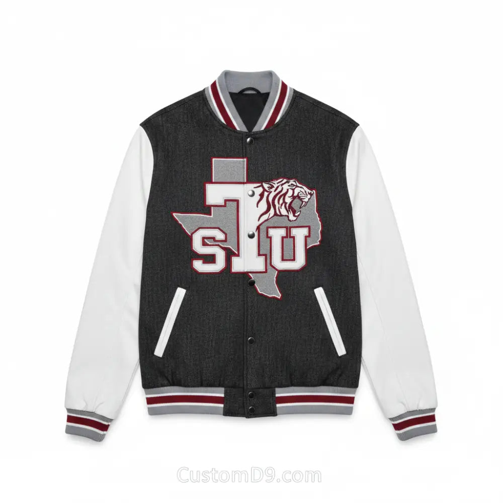 Custom Tuskegee University Denim Bomber Jacket | Custom D9