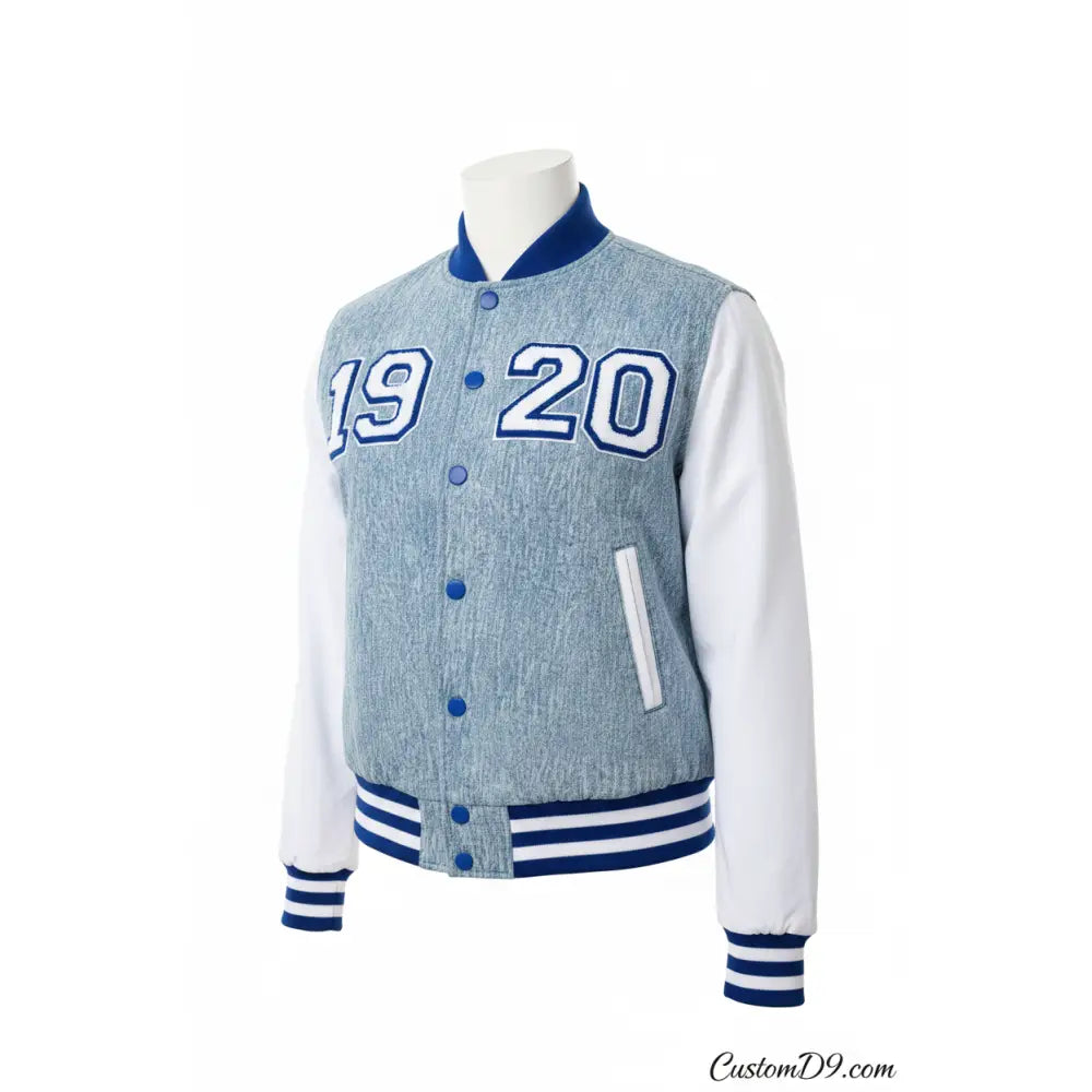Custom Zeta Phi Beta 1920 Denim Bomber Jacket | Custom D9