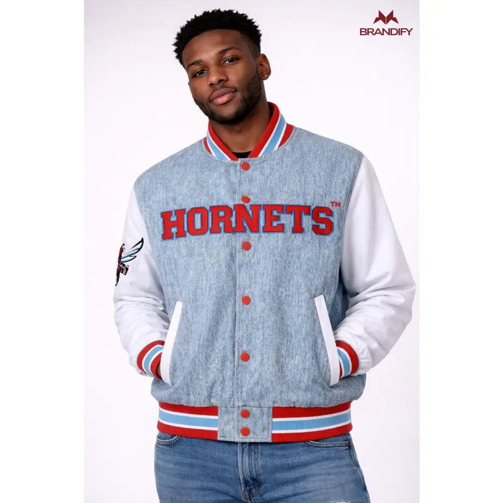 Custom Custom Delaware State Denim Bomber Jacket | Custom D9 personalized Greek apparel design