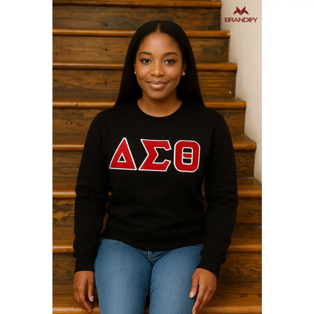 Custom Custom ΔΣΘ Chenille Sweatshirt | Custom D9 personalized Greek apparel design