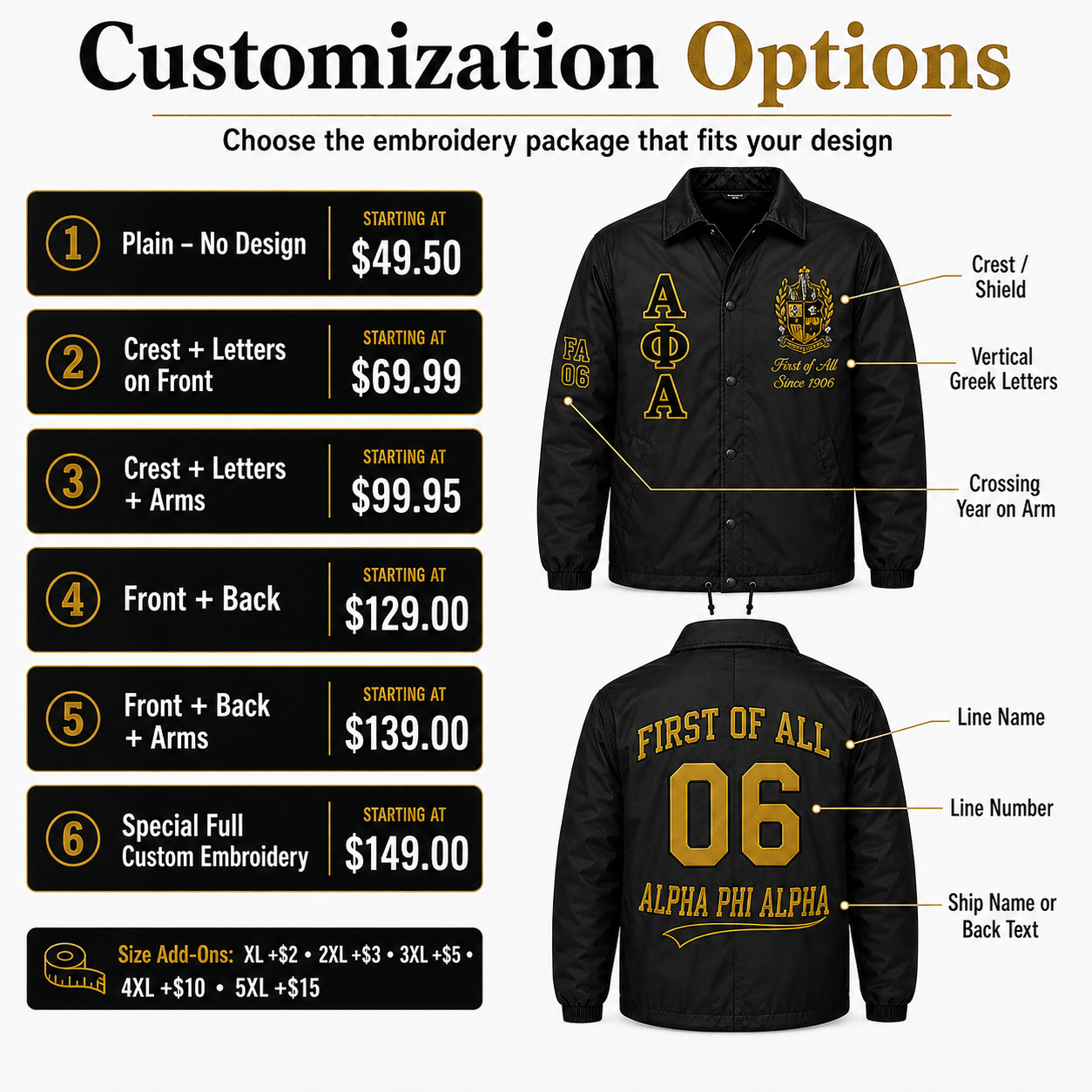Custom Nylon Line Crossing Jacket – Design Your Own Sorority & Fraternity Jacket