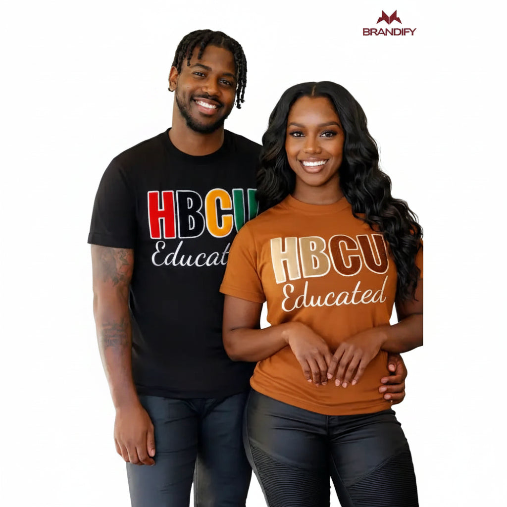 Custom Custom HBCU Educated Chenille Tee | Custom D9 personalized Greek apparel design