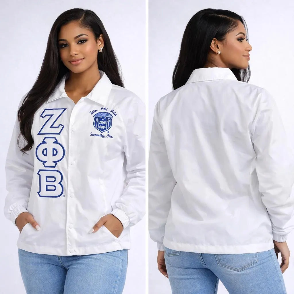 Custom Sorority Line Jacket, Personalized Crossing Jacket, Greek Letter Jacket Women, Custom Name Number Year Jacket Discount for Chapters