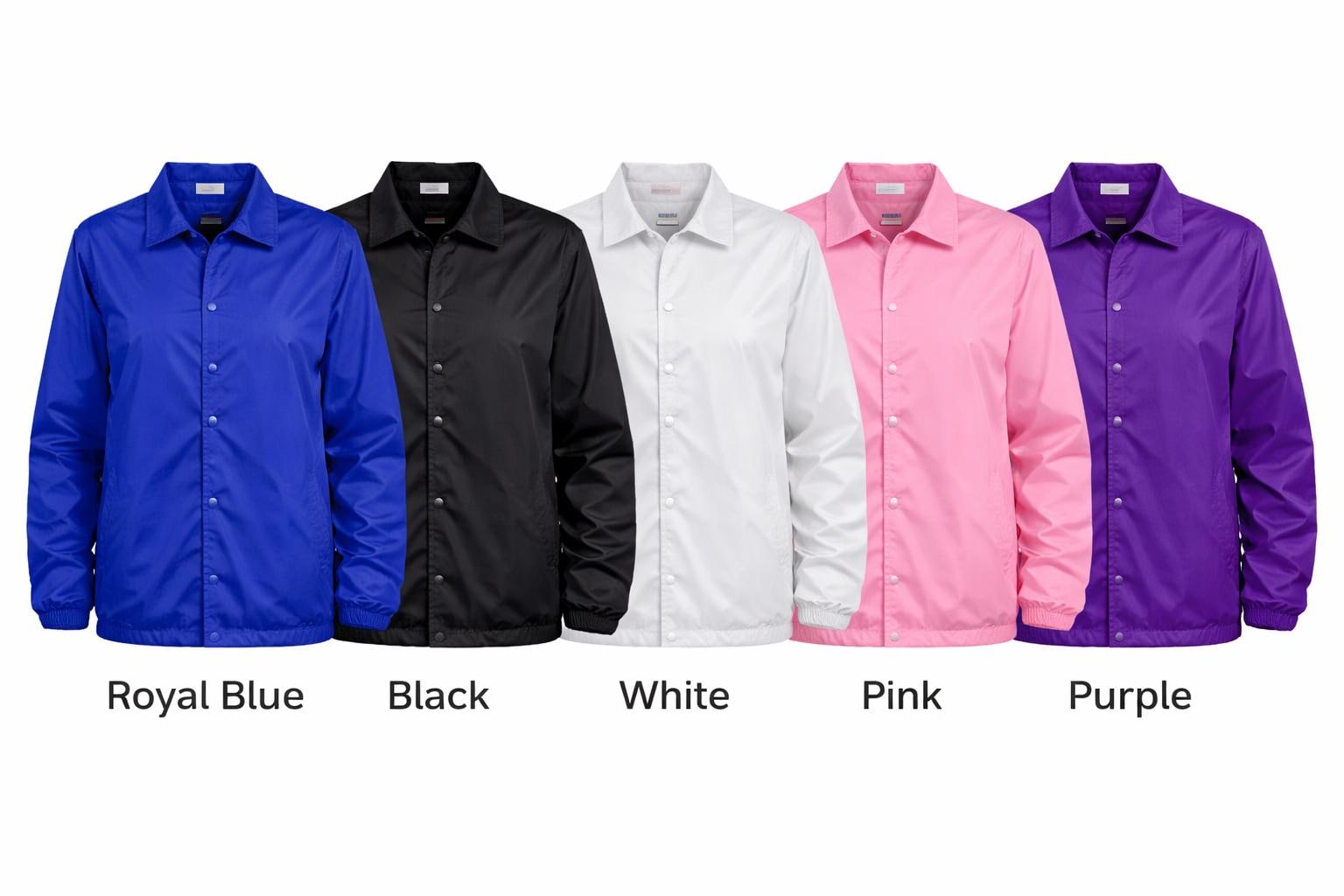 Royal Blue / White Alpha Kappa Alpha Coach Line Jacket with personalized front, back, and sleeve embroidery