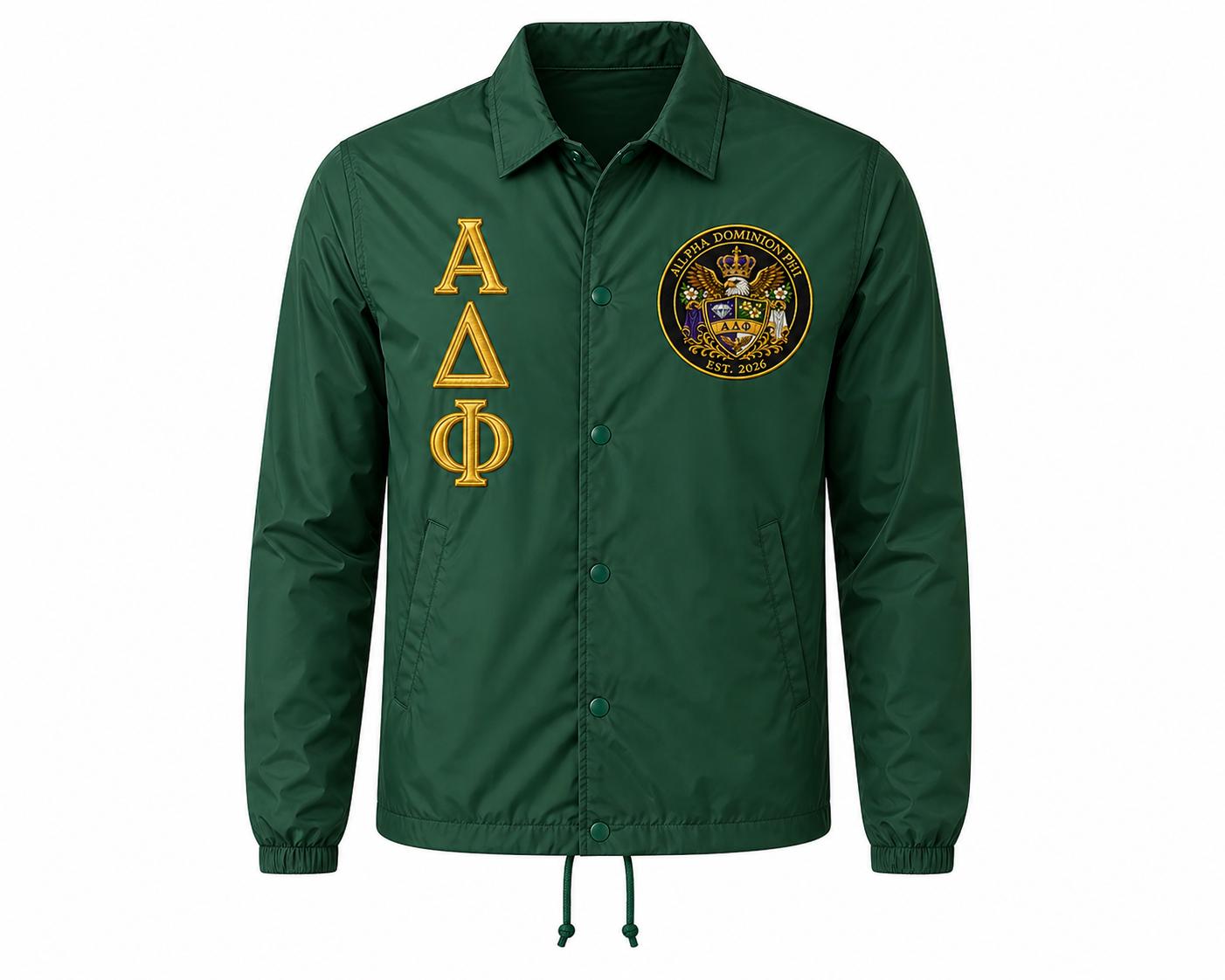 custom embroidered Custom Line Jacket with personalized front, back, and sleeve embroidery