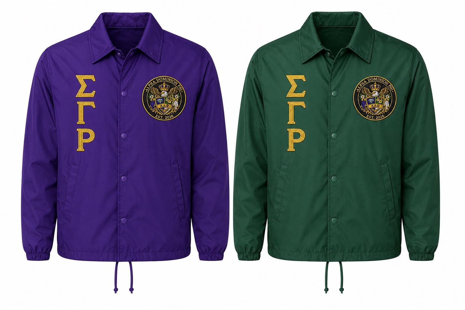 custom embroidered Custom Line Jacket with personalized front, back, and sleeve embroidery