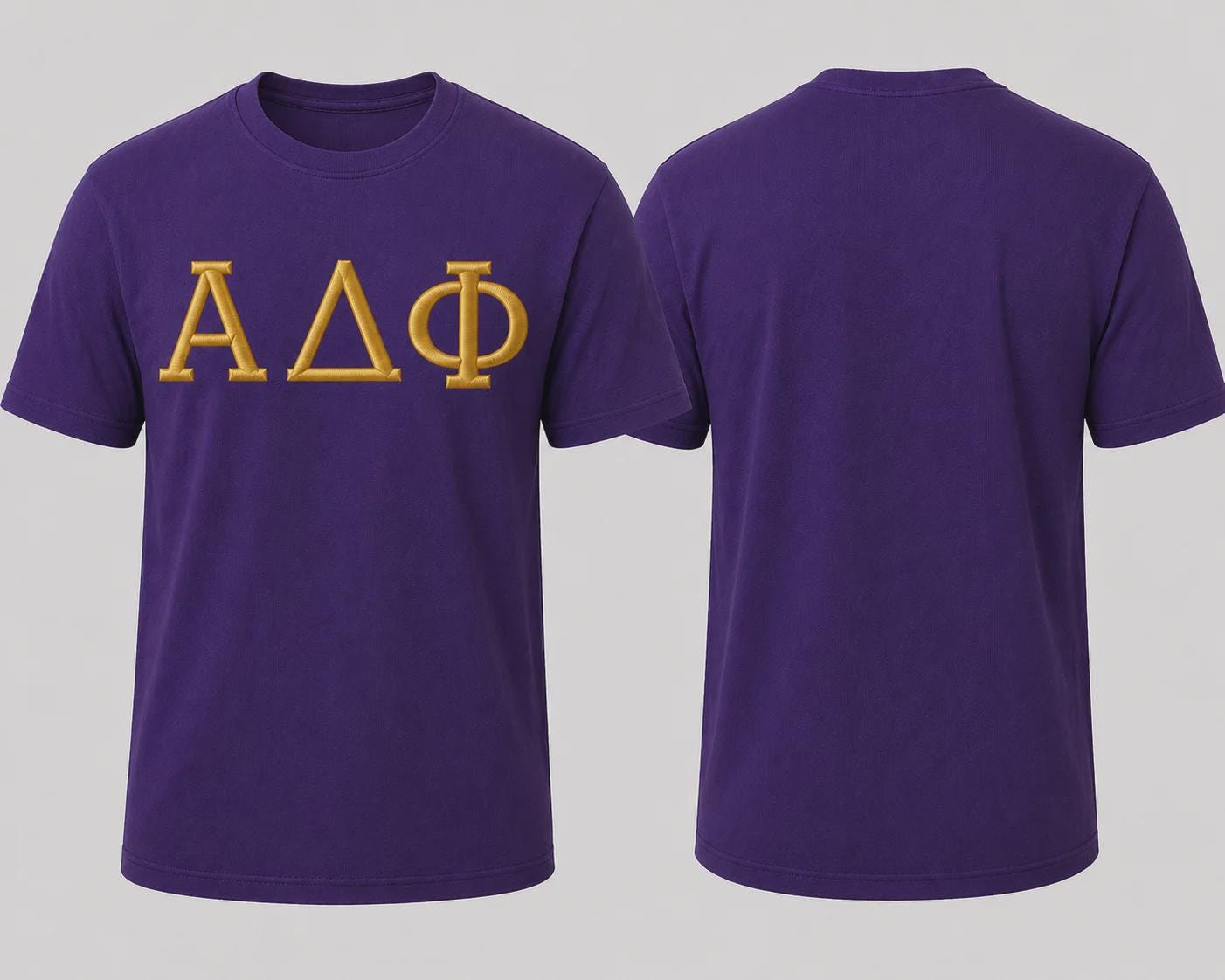Purple Greek Apparel custom T-shirt by Custom D9 with personalized design details