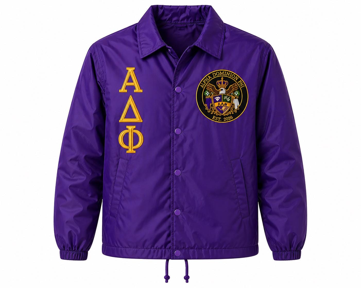 custom embroidered Custom Line Jacket with personalized front, back, and sleeve embroidery