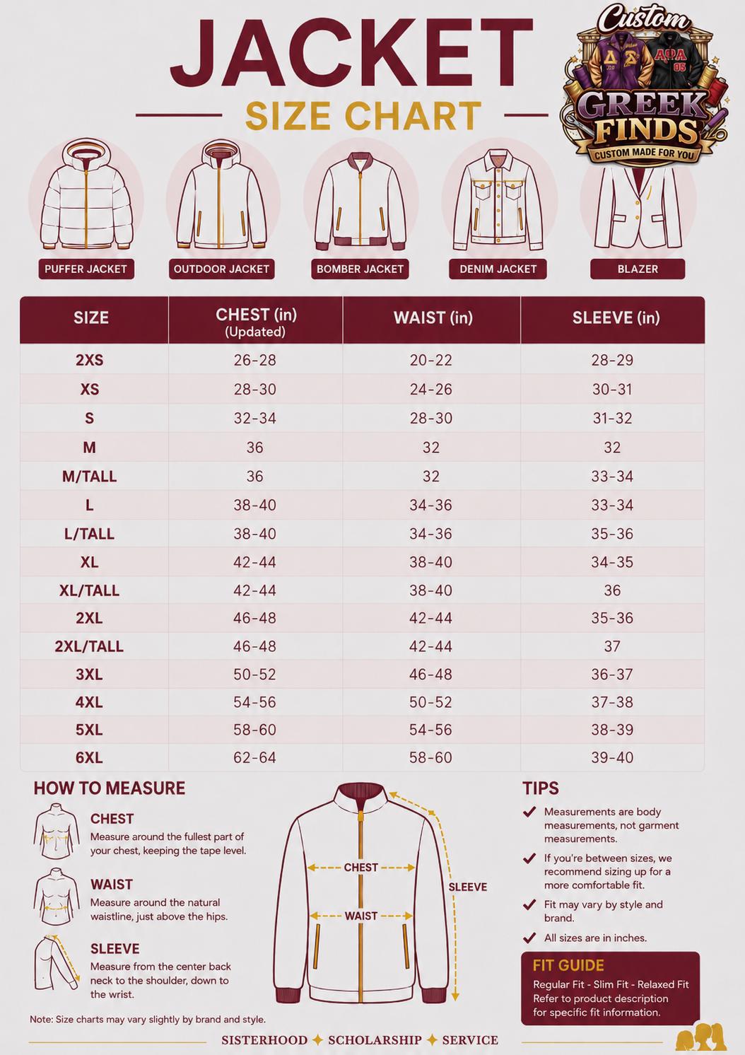 Red Zeta Phi Beta Coach Line Jacket with personalized front, back, and sleeve embroidery