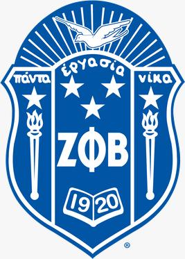 Royal Blue White custom embroidered Zeta Phi Beta polo shirt with personalized name, chapter, and line details