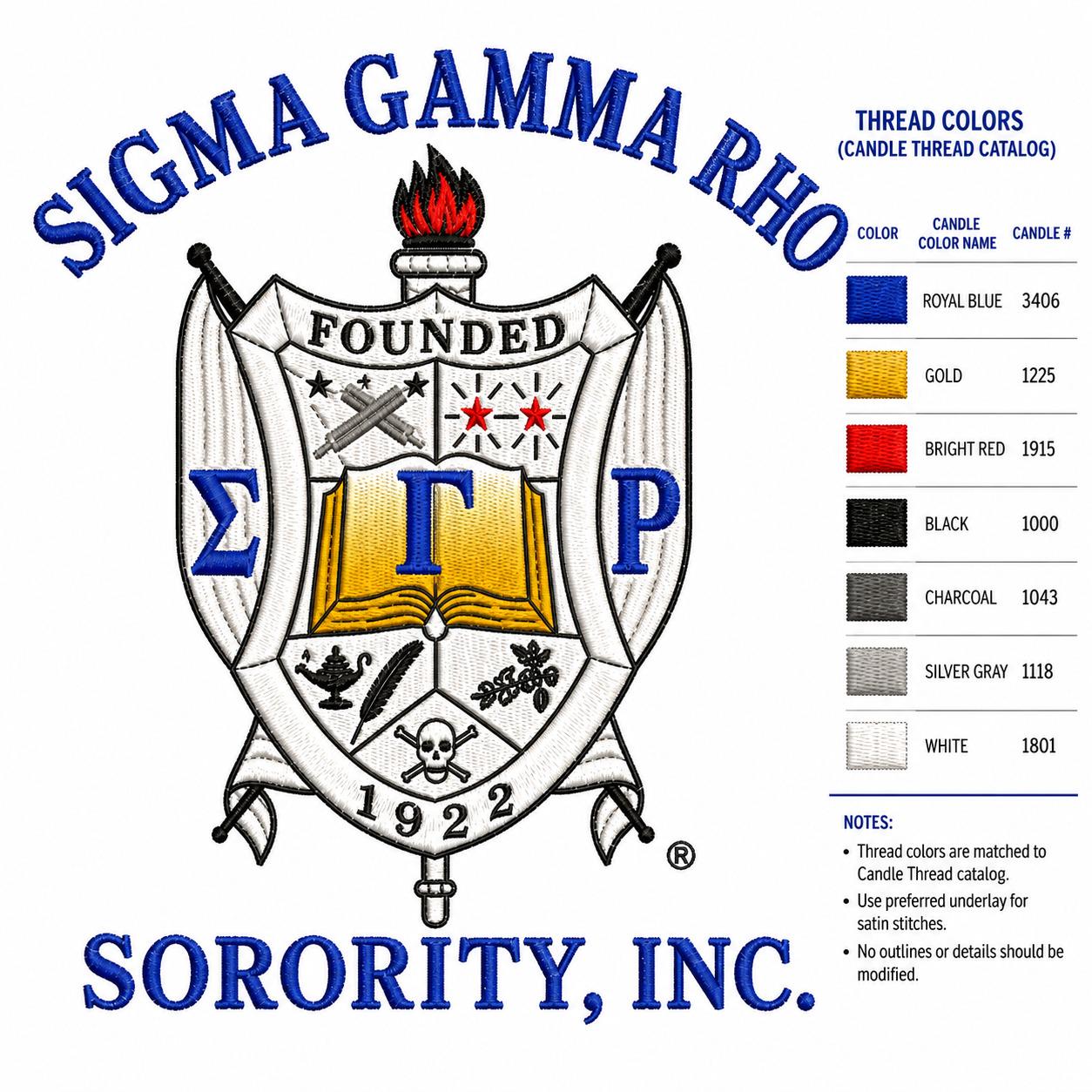 Gold Red custom embroidered Sigma Gamma Rho polo shirt with personalized name, chapter, and line details