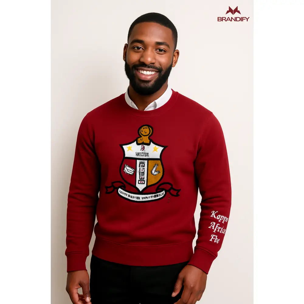 Custom Custom Kappa Coat of Arms Chenille Sweatshirt | Custom D9 personalized Greek apparel design