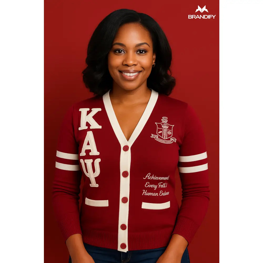Custom Custom Kappa Crimson Cardigan | Custom D9 personalized Greek apparel design