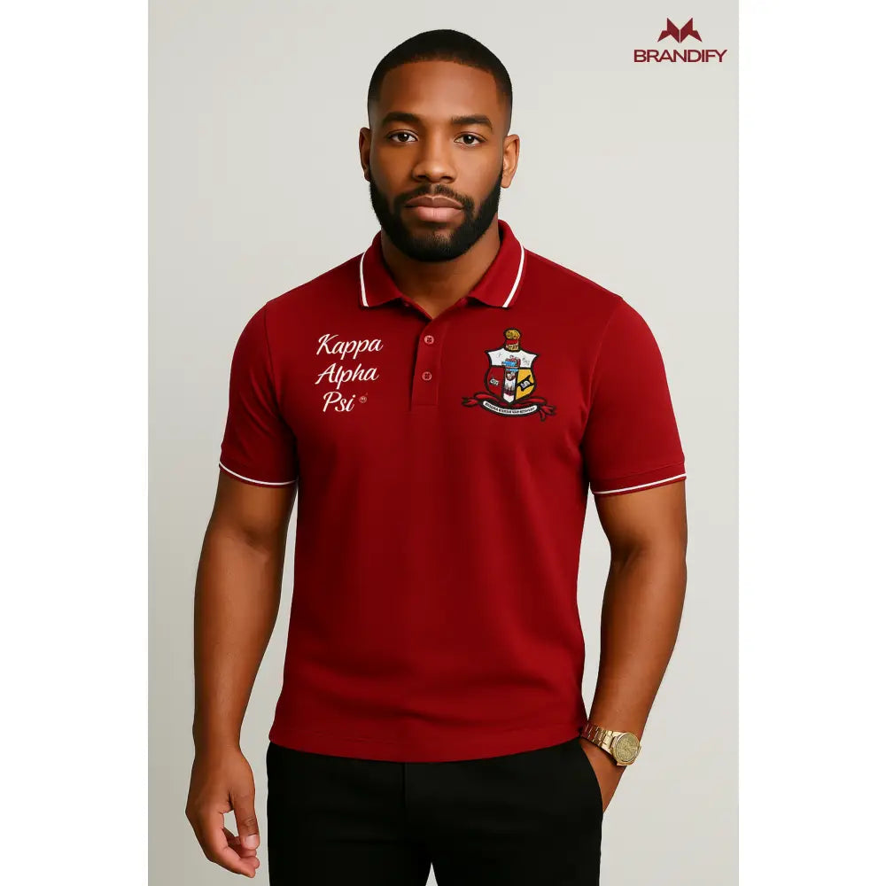 Custom Custom Kappa Crimson/Red Polo | Custom D9 personalized Greek apparel design