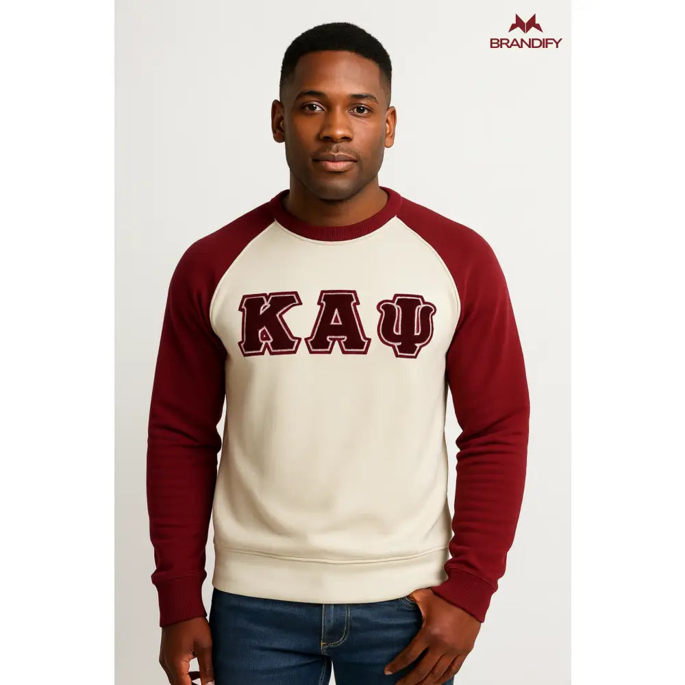 Custom Custom KΑΨ Raglan Chenille Sweatshirt | Custom D9 personalized Greek apparel design