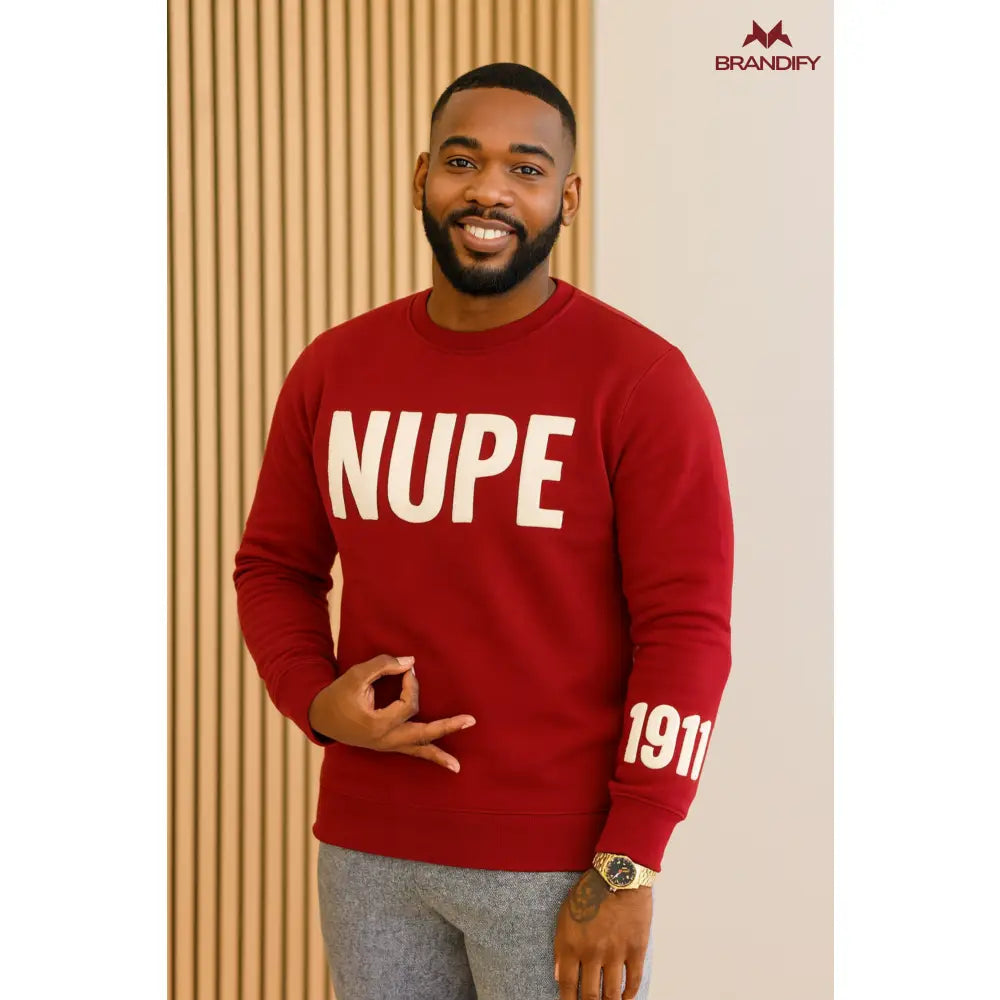 Custom Custom Nupe 1911 Sleeve Chenille Sweatshirt | Custom D9 personalized Greek apparel design
