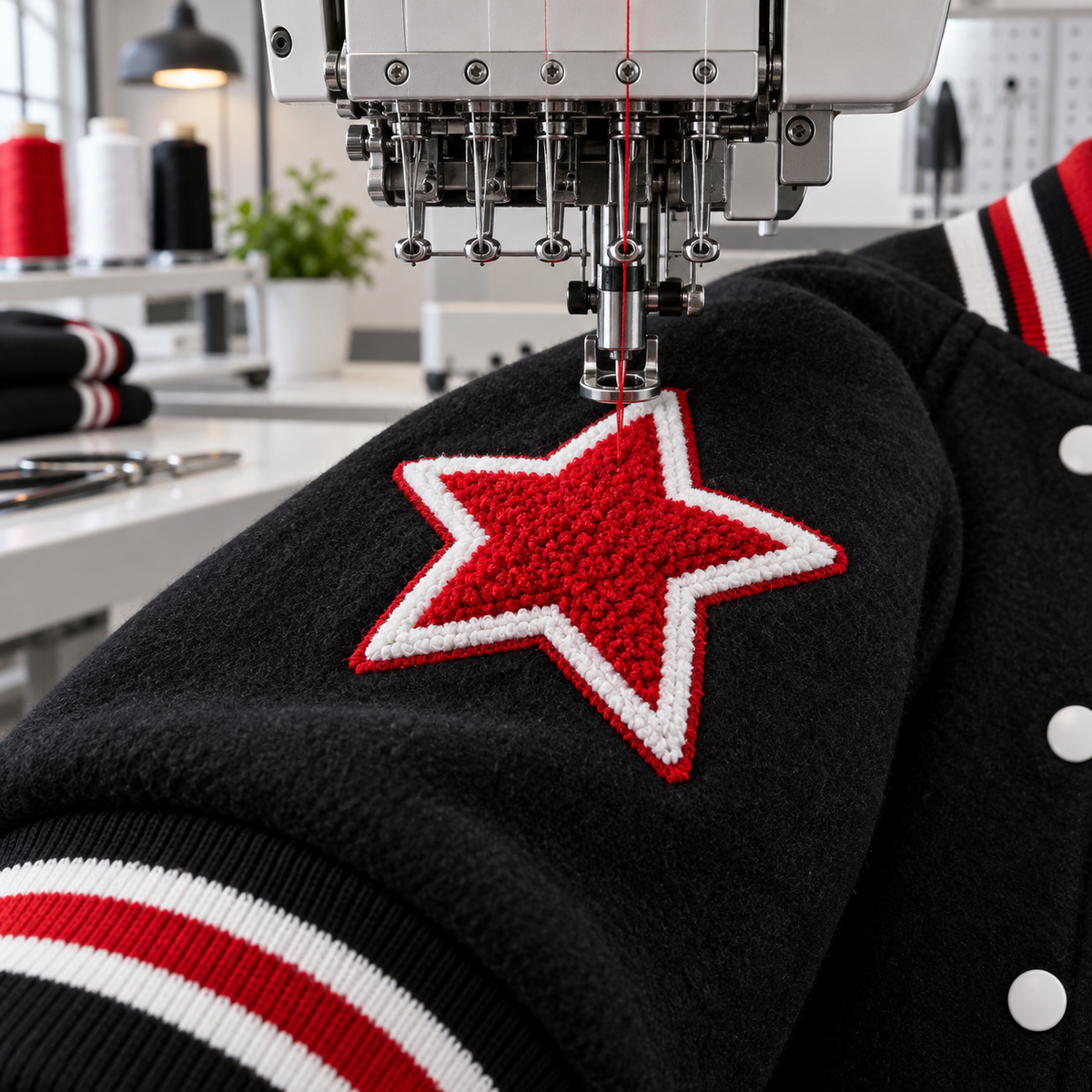 Professional letterman jacket patch sewing and application service