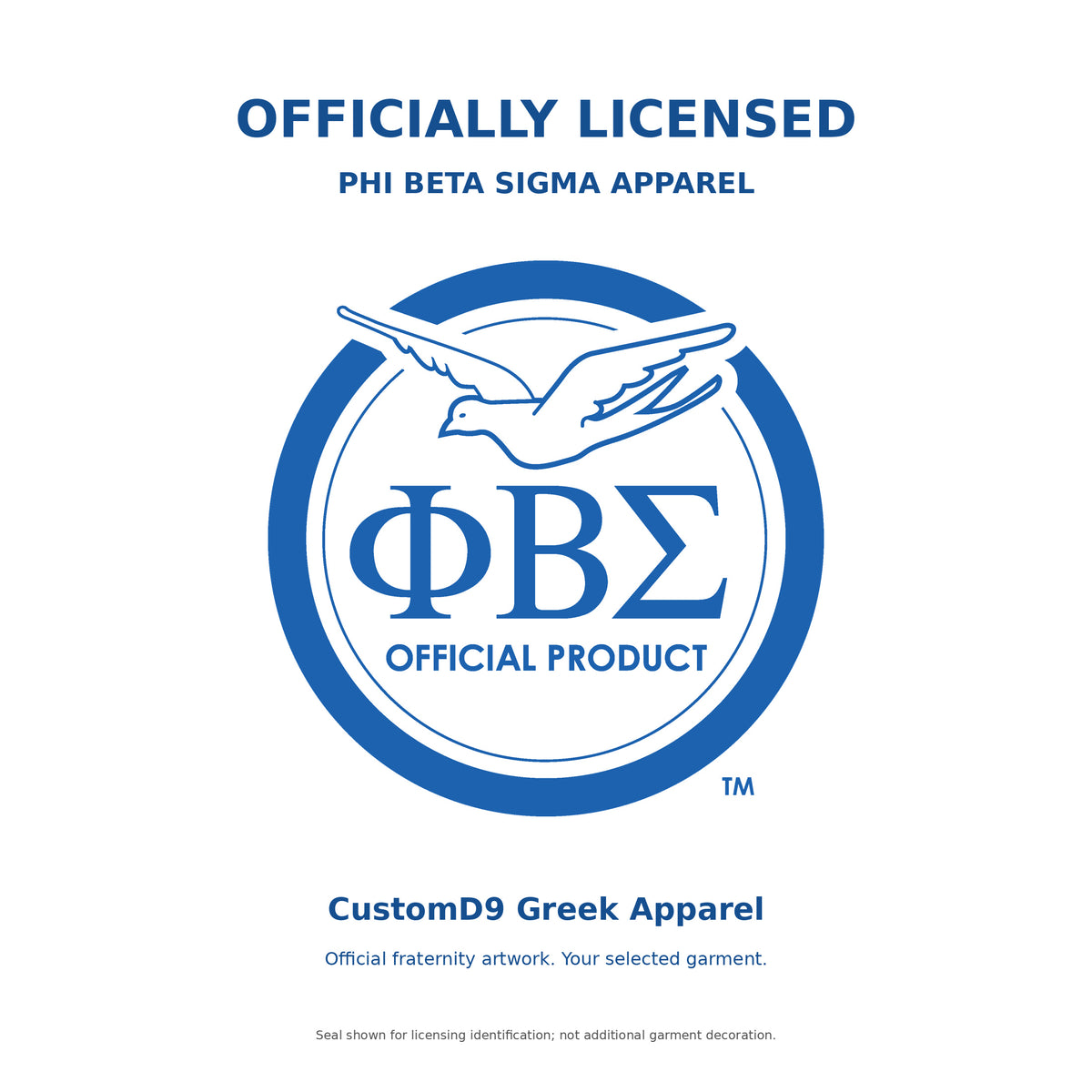 Officially Licensed Phi Beta Sigma Apparel promotion with the authentic supplied Phi Beta Sigma Official Product seal