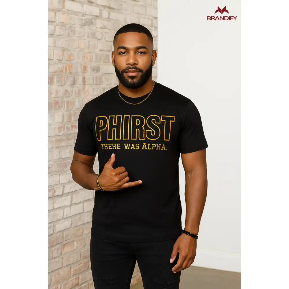 Custom Custom PHIRST Alpha Chenille Tee | Custom D9 personalized Greek apparel design