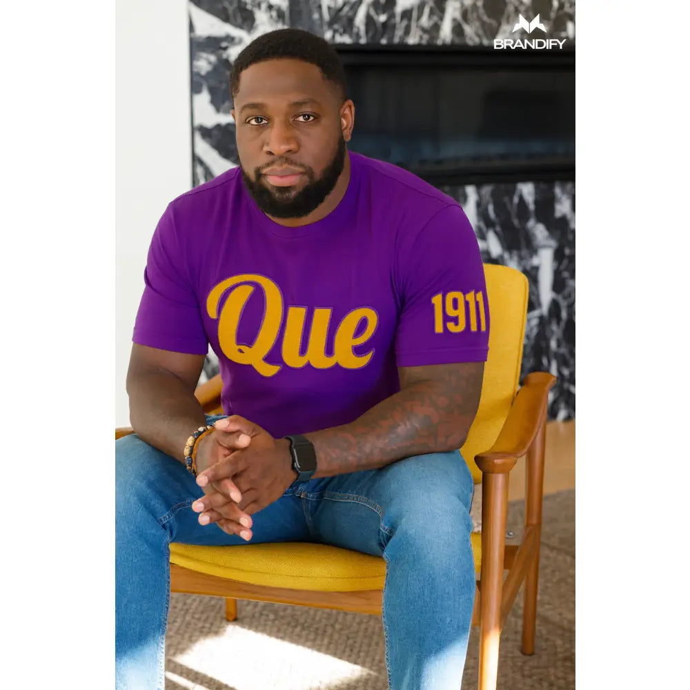 Omega Psi Phi sleeve design chenille tee