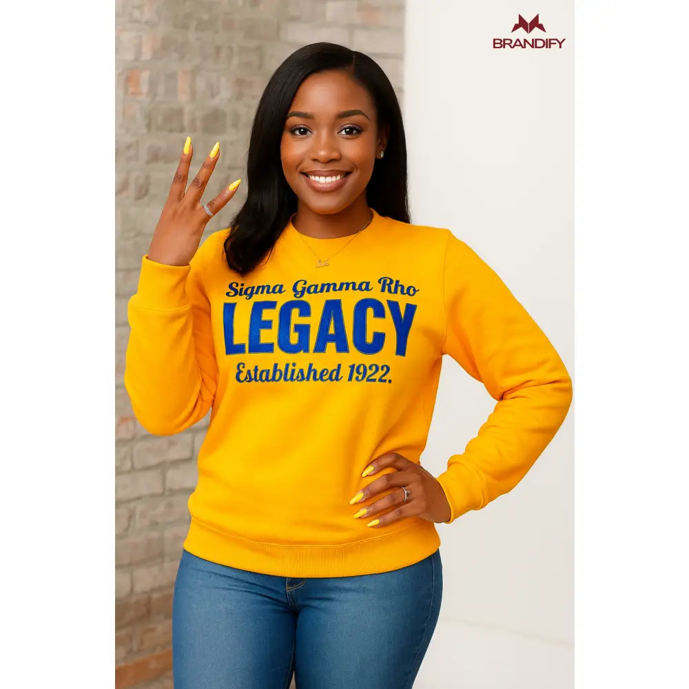Custom Custom SGRho Legacy Chenille Sweatshirt | Custom D9 personalized Greek apparel design