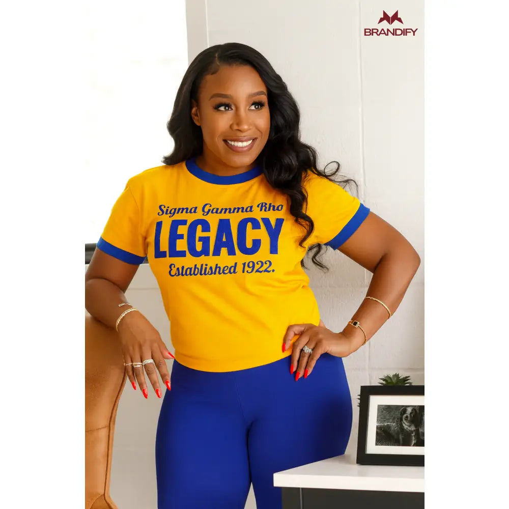 Custom Custom SGRho Legacy Chenille Tee | Custom D9 personalized Greek apparel design
