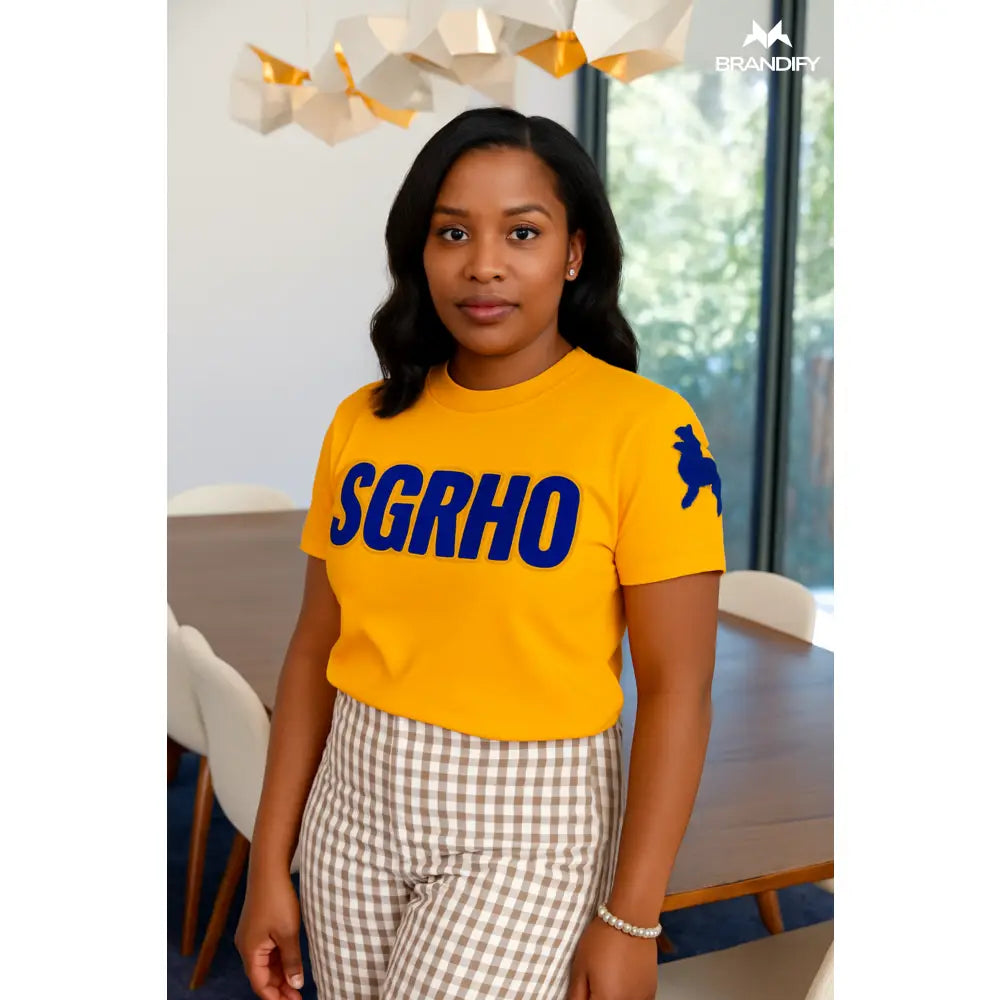 Custom Custom SGRHO Poodle Sleeve Chenille Tee | Custom D9 personalized Greek apparel design