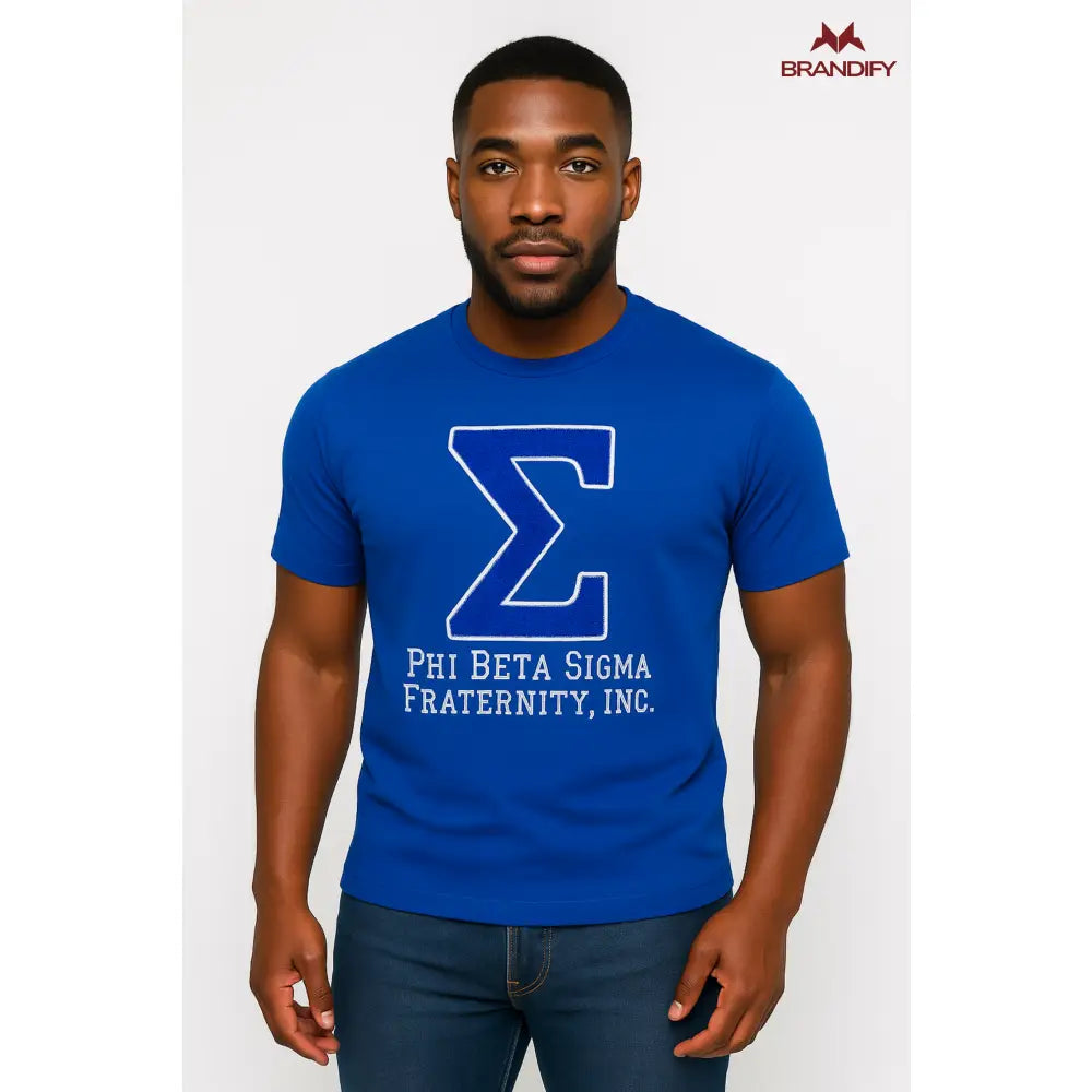 Custom Custom Sigma Big Σ Chenille Tee | Custom D9 personalized Greek apparel design
