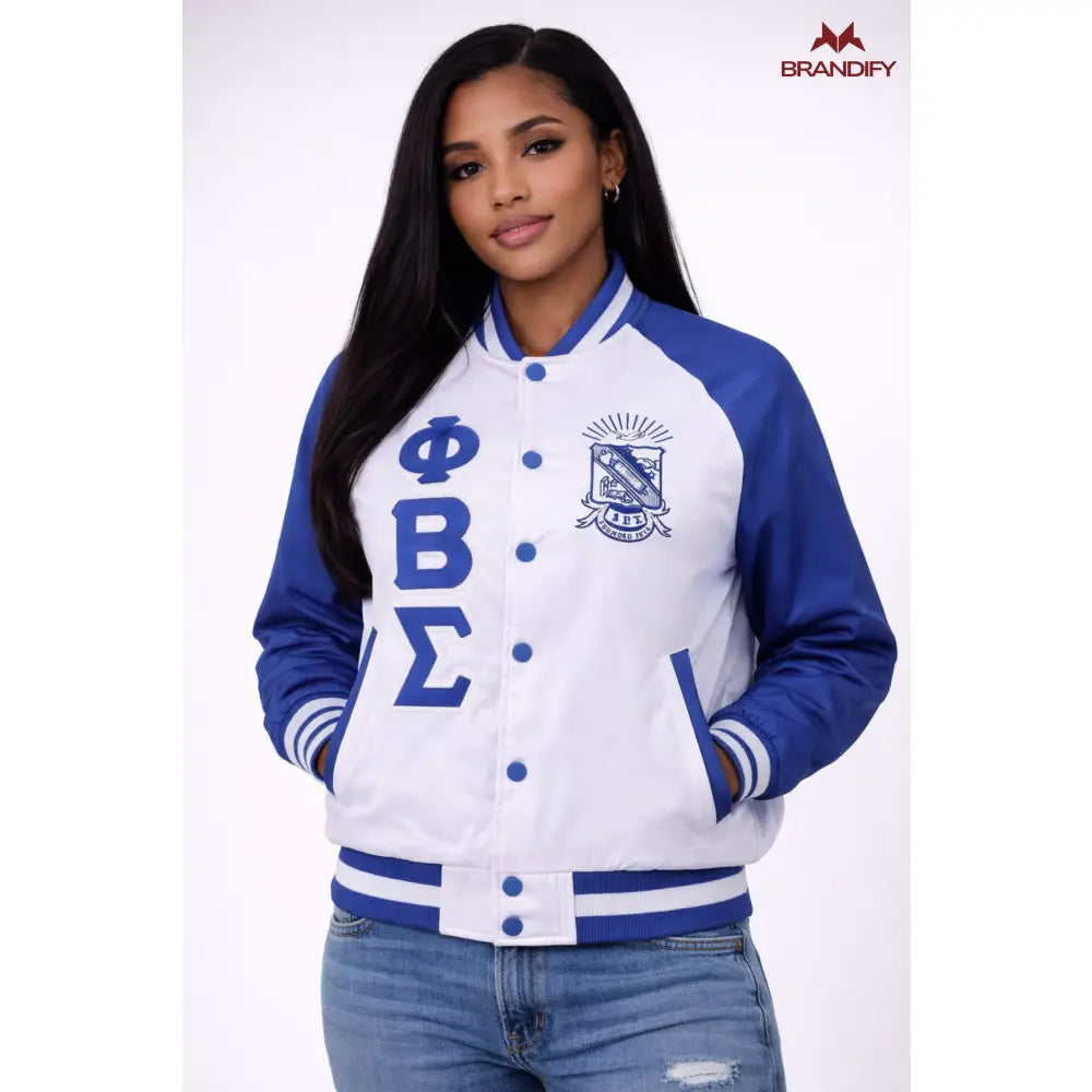 Custom Custom Sigma White Satin Bomber Jacket | Custom D9 personalized Greek apparel design