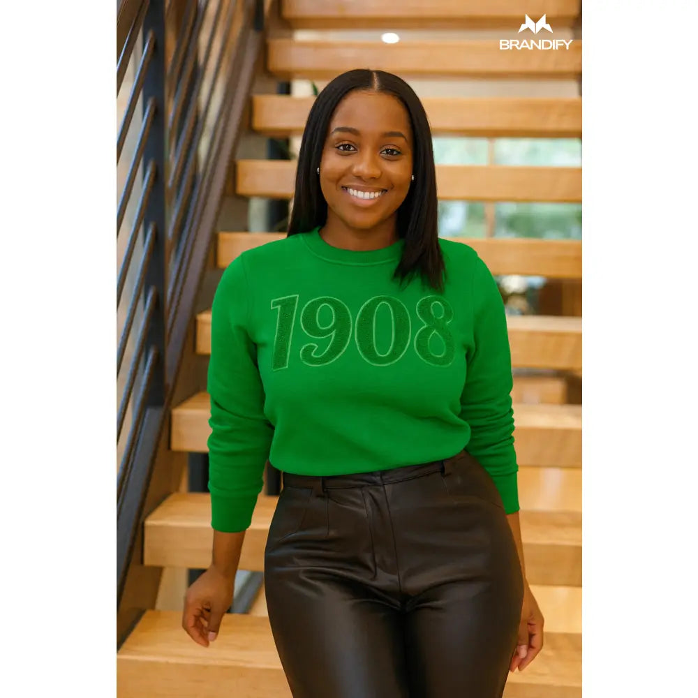 Custom Custom Solid 1908 Chenille Sweatshirt | Custom D9 personalized Greek apparel design